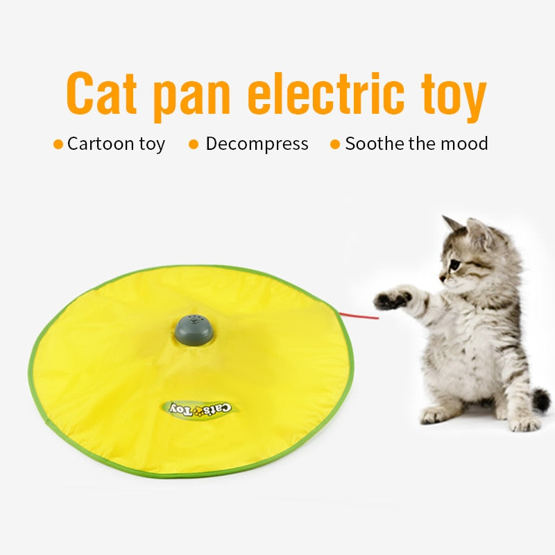 Electric Toy Cat 4 Speed Pet Cat Plastic Turntable Interactive Intelligence Crazy Amusement Game Rotation Cat Toys